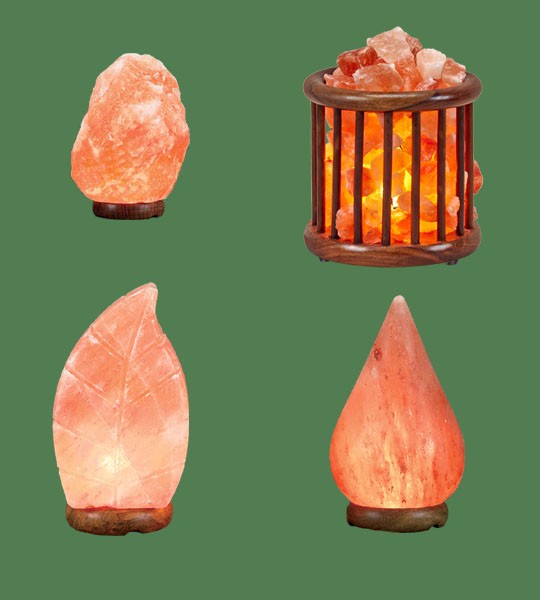 Himalayan Salt Lamps 1 Micro + 1 Leaf + 1 Wooden Basket Medium Round Tall + 1 Tear Drop